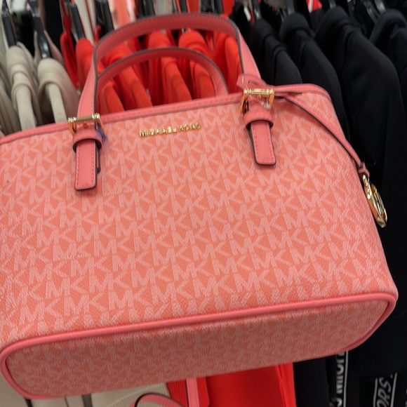 Michael Kors Jet Set Travel XS Carryall Tote Top Zip Tote Grapefruit - Picture 15 of 16